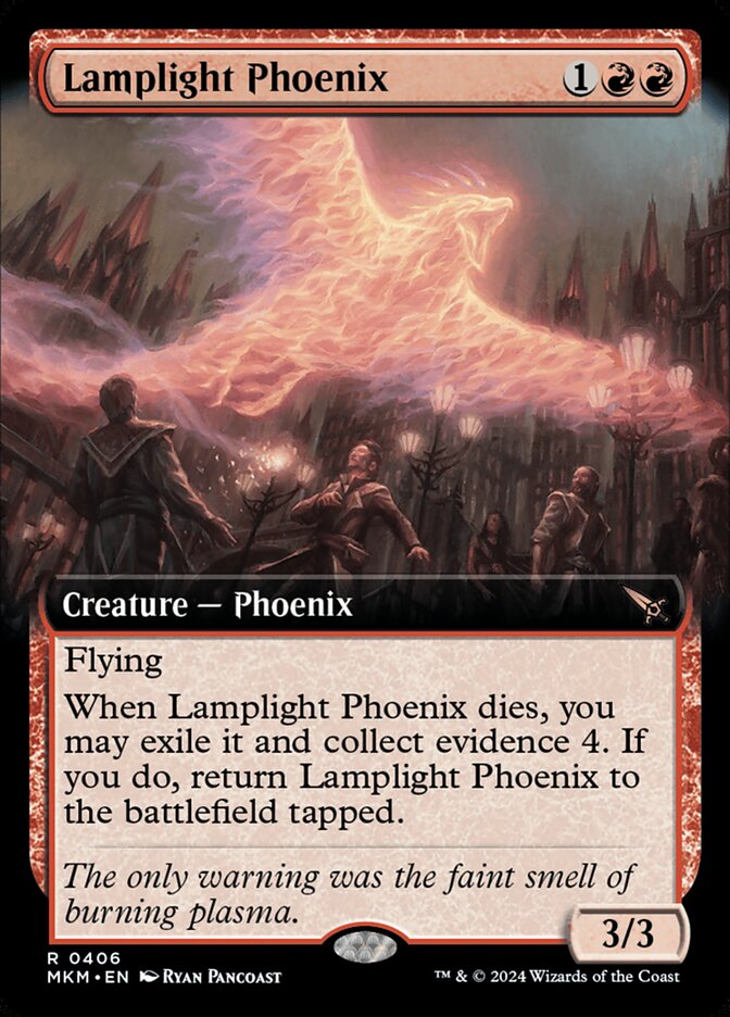 Lamplight Phoenix 406/286 (Murders at Karlov Manor)  - Extended Art Foil