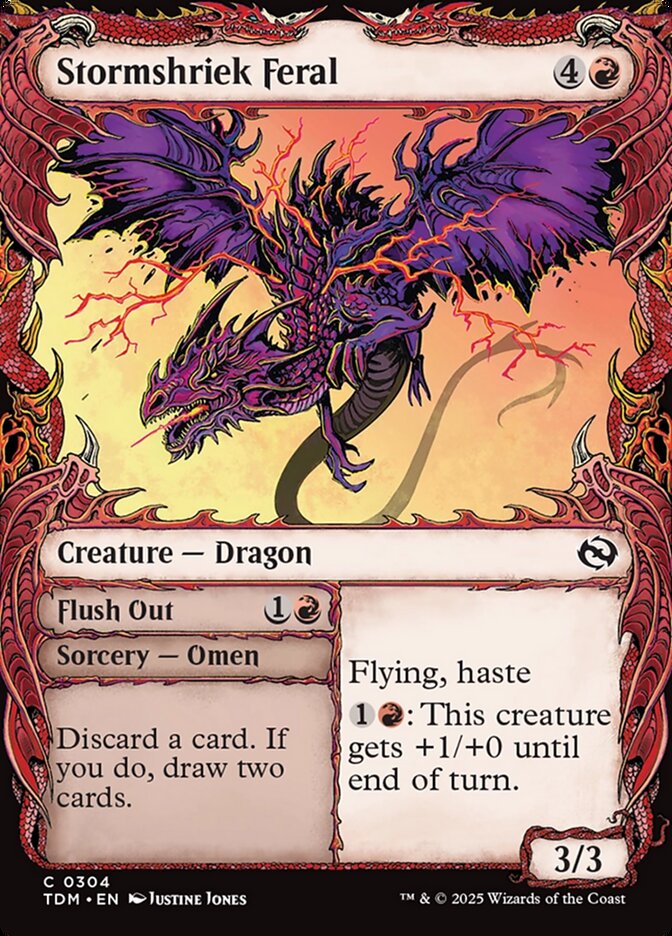Stormshriek Feral // Flush Out 304/291 (Tarkir: Dragonstorm)  - Showcase