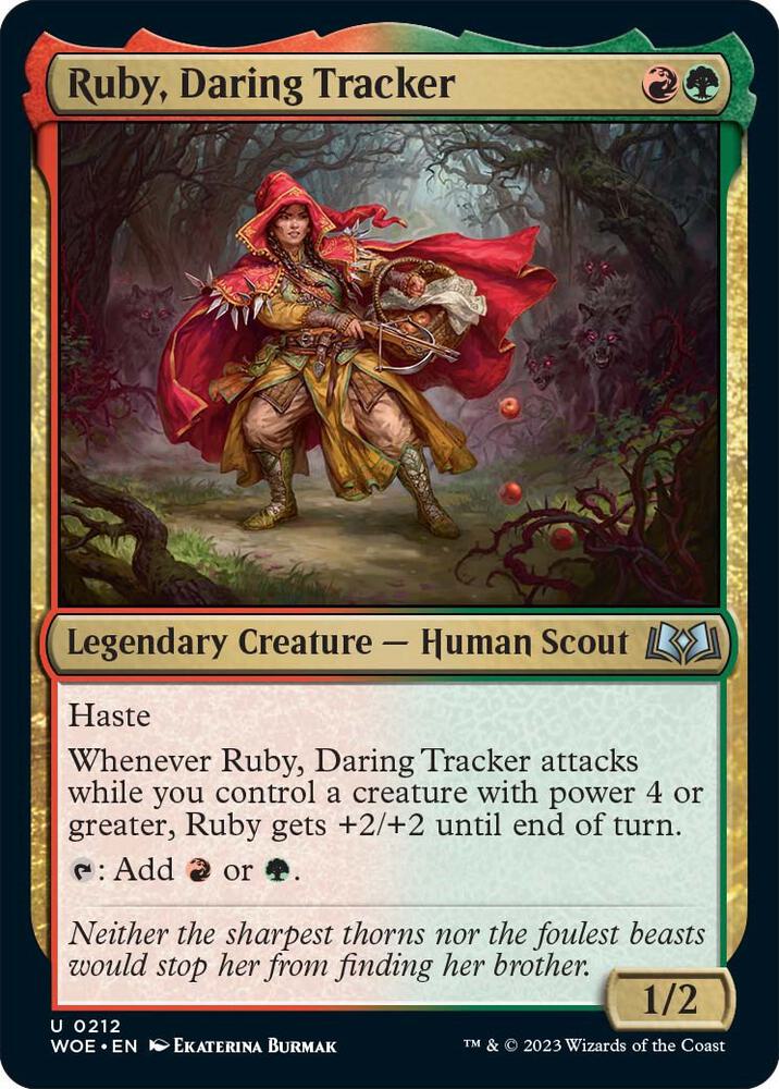 Ruby, Daring Tracker 212/276 (Wilds of Eldraine)  - Foil