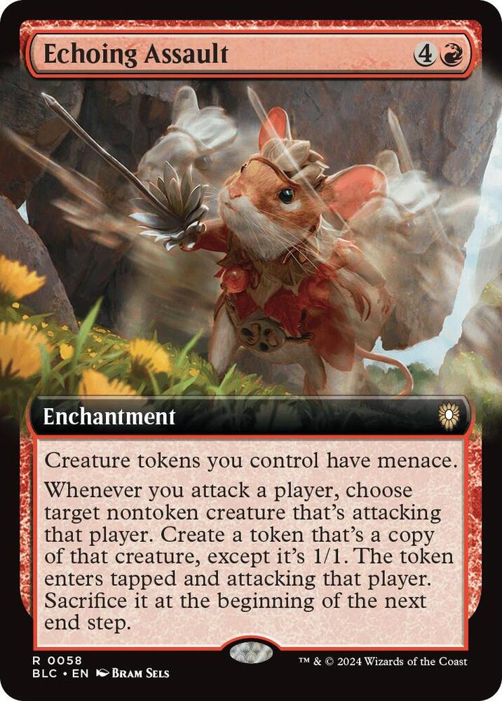 Echoing Assault 58 (Commander: Bloomburrow)  - Extended Art