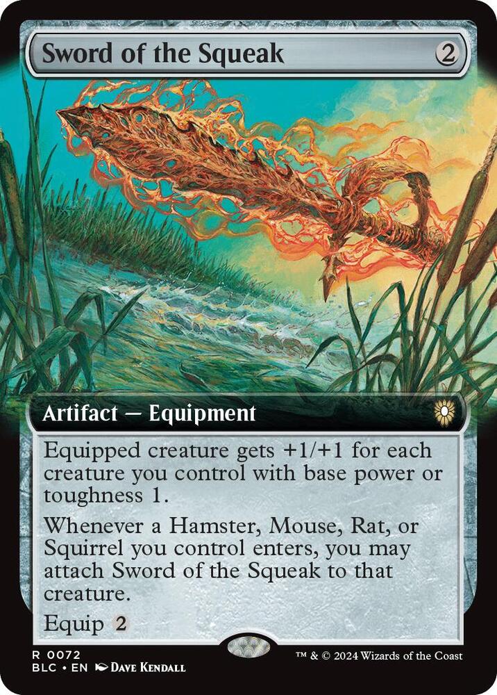 Sword of the Squeak 72/40 (Commander: Bloomburrow)  - Extended Art