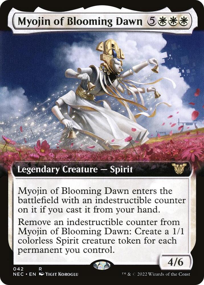 Myojin of Blooming Dawn 42/38 (Commander: Kamigawa: Neon Dynasty)  - Extended Art