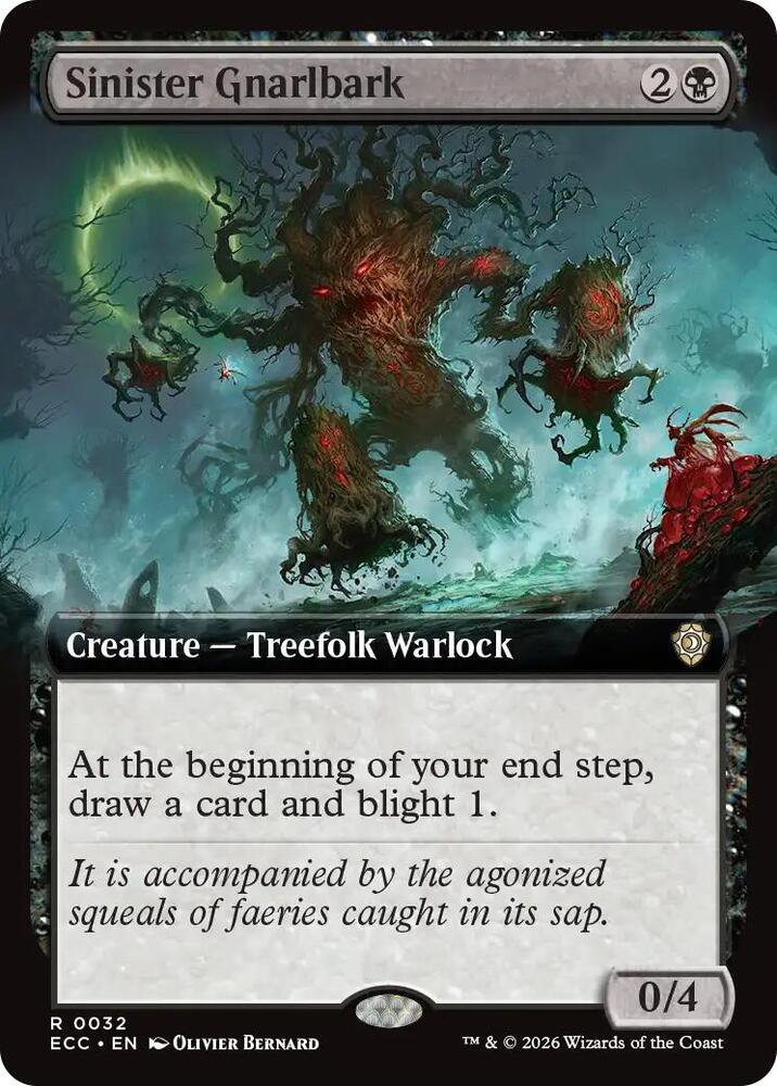 Sinister Gnarlbark  32/176 (Commander: Lorwyn Eclipsed)  - Extended Art