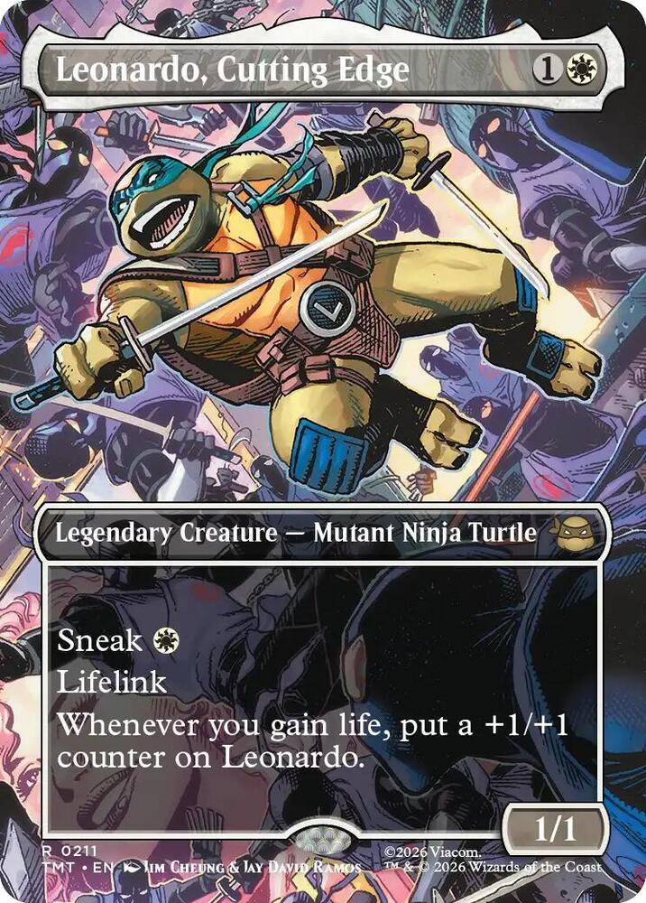 Leonardo, Cutting Edge 211/190 (Teenage Mutant Ninja Turtles)  - Borderless Foil