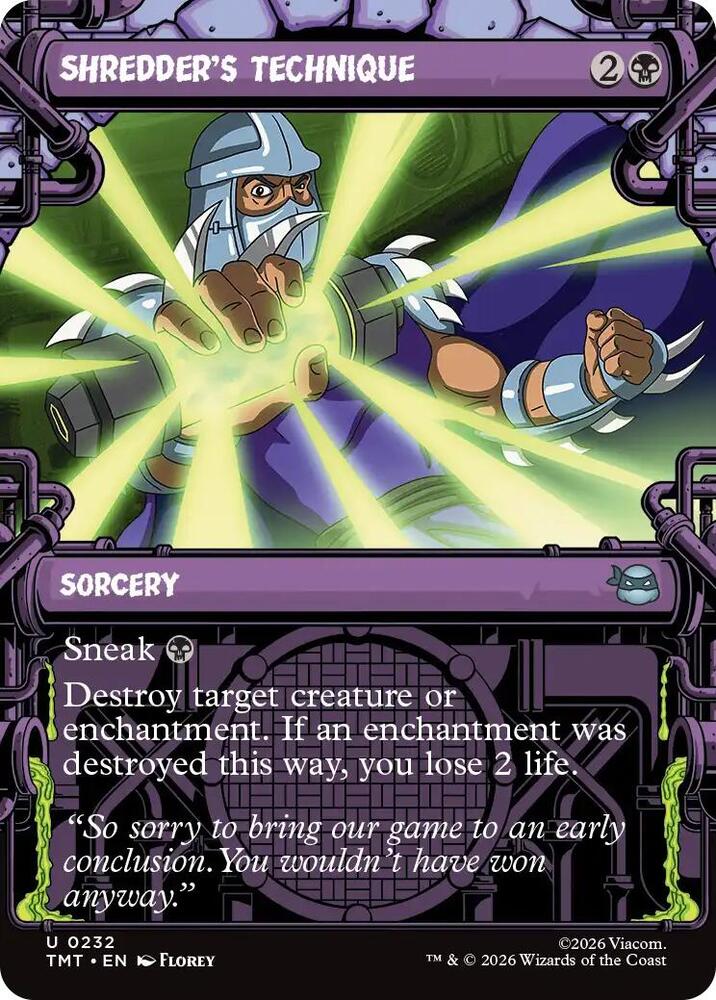 Shredder's Technique 232/190 (Teenage Mutant Ninja Turtles)  - Showcase Foil