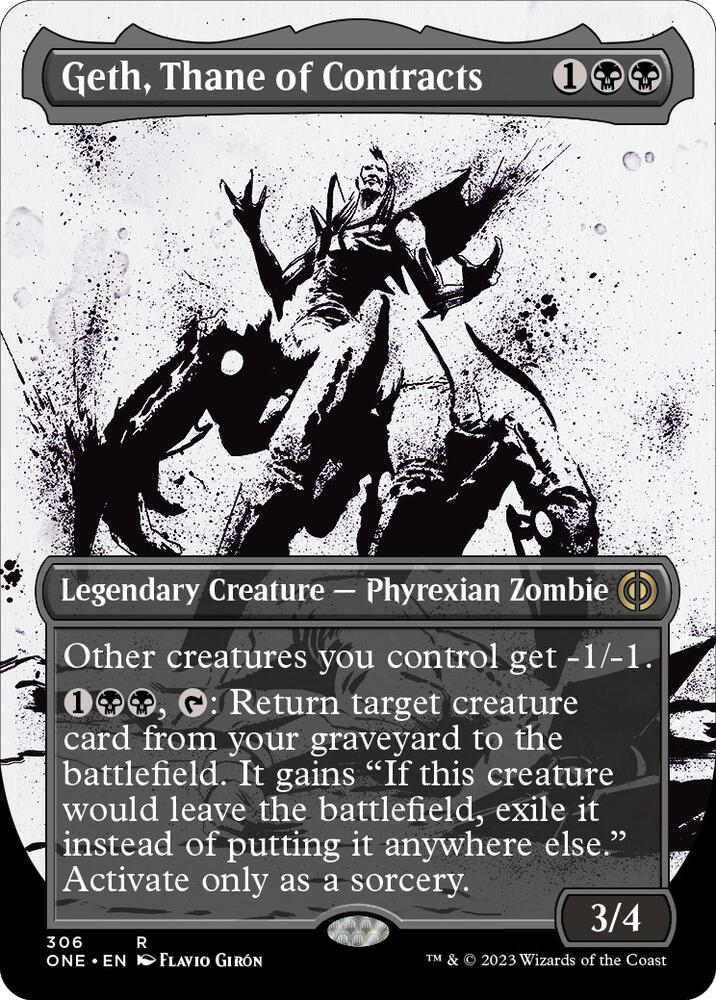 Geth, Thane of Contracts 306/271 (Phyrexia: All Will Be One)  - Borderless