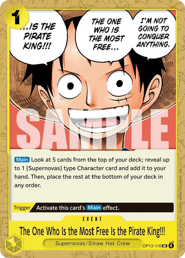 The One Who Is the Most Free Is the Pirate King!!! OP13-116 (Carrying On His Will) 