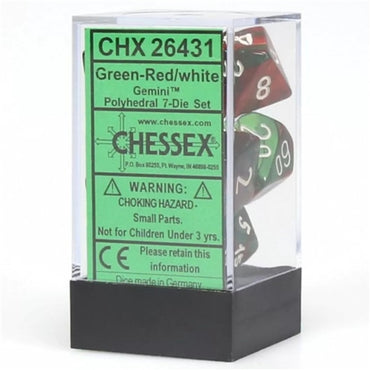 CHX 26431 Gemini Green-Red/White 7-Die Set
