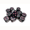 CHX 25648 Opaque 16mm d6 Black/pink Dice Block (12 dice)
