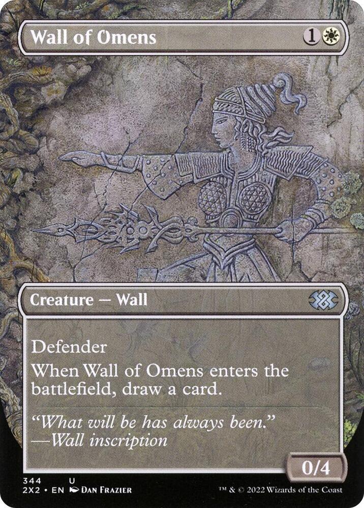 Wall of Omens Borderless 344/331 (Double Masters 2022)  - Foil