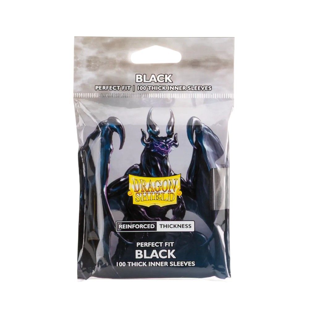 Dragon Shield: Perfect Fit Inner Sleeves – Thick – Black