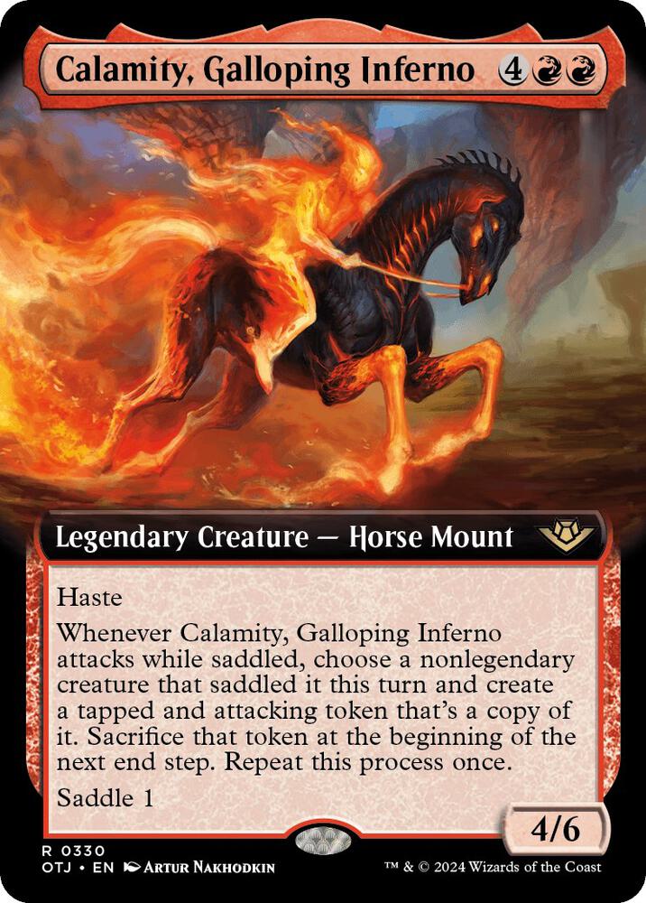 Calamity, Galloping Inferno 330/286 (Outlaws of Thunder Junction)  - Extended Art
