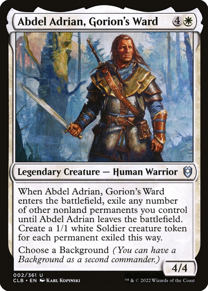 Abdel Adrian, Gorion's Ward 2 (Commander Legends: Battle for Baldur's Gate) 