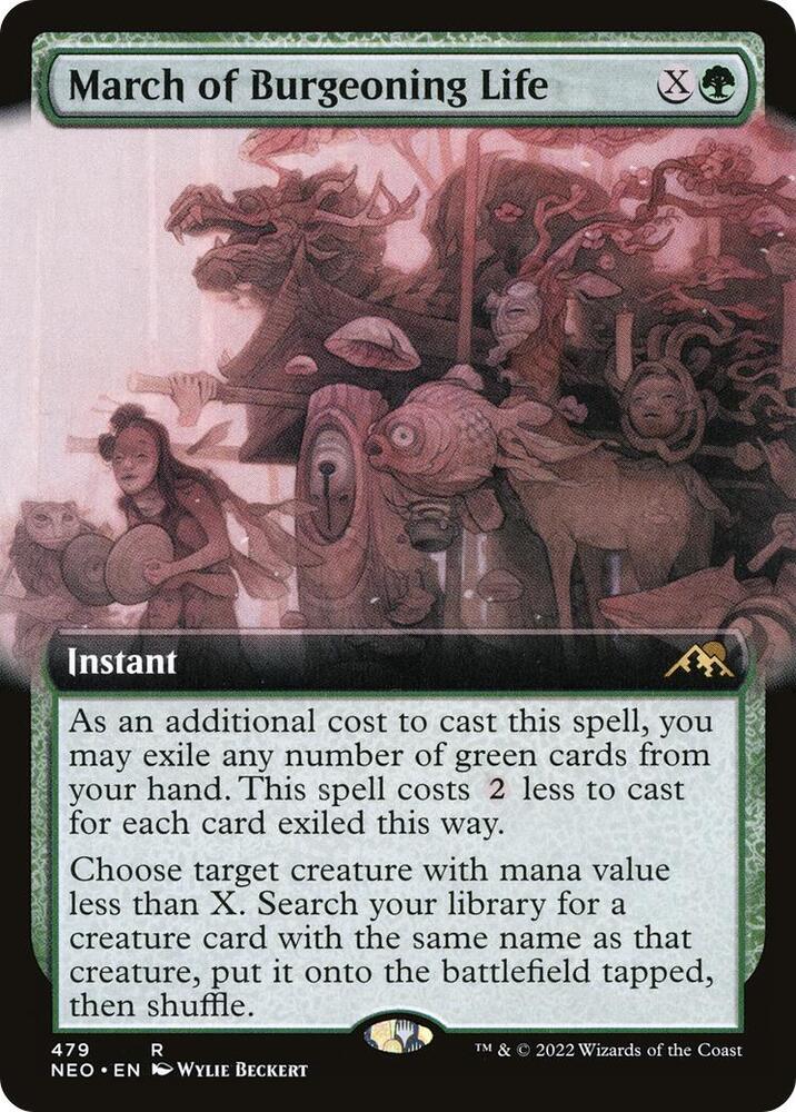 March of Burgeoning Life 479/302 (Kamigawa: Neon Dynasty)  - Extended Art
