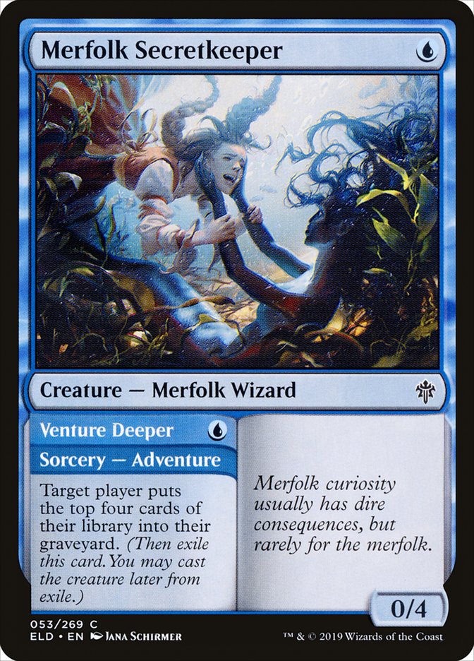 Merfolk Secretkeeper // Venture Deeper 53/269 (Throne of Eldraine)  - Foil