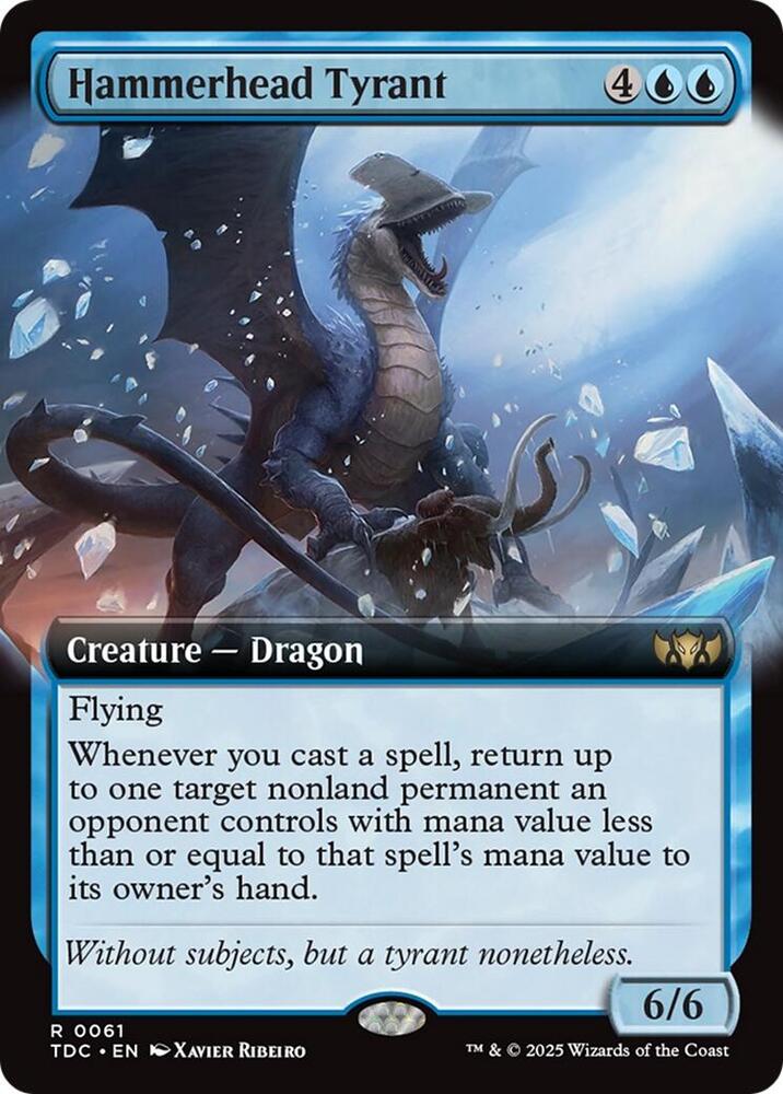 Hammerhead Tyrant 61 (Commander: Tarkir: Dragonstorm)  - Extended Art