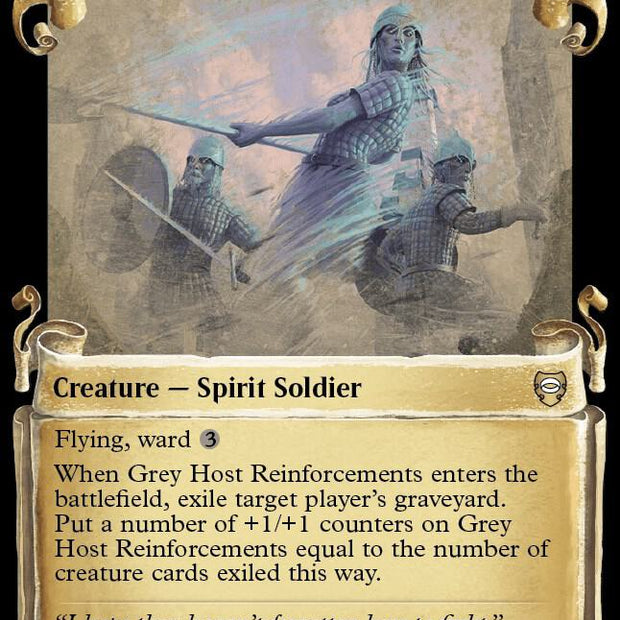 Grey Host Reinforcements Showcase Scrolls 416 (Commander: The Lord of the Rings: Tales of Middle-earth)  - Showcase Scroll Foil