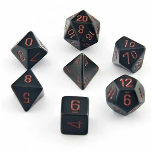 CHX 25418 Opaque Polyhedral Black/red 7-Die Set