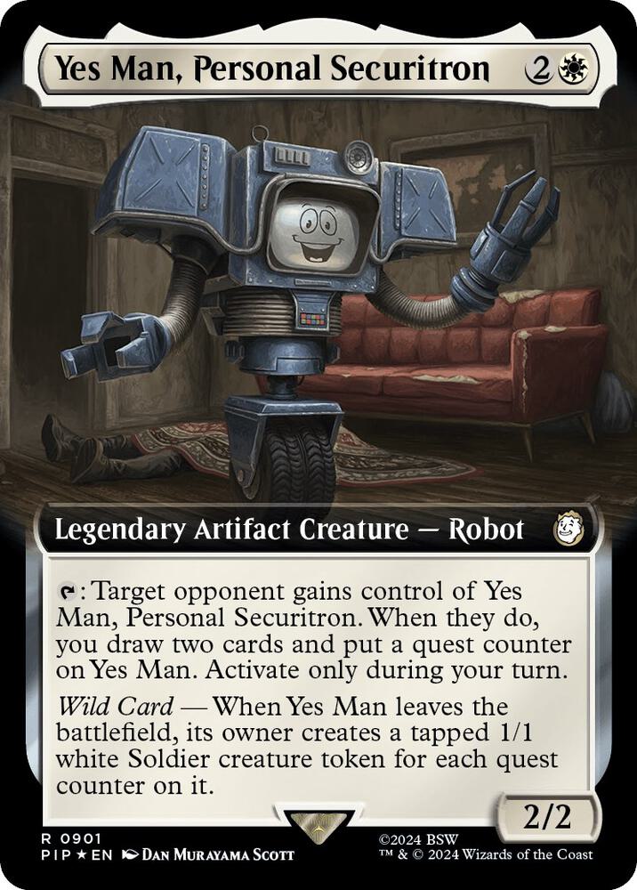 Yes Man, Personal Securitron 901/326 (Universes Beyond: Fallout)  - Extended Art Surge Foil