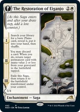 The Restoration of Eiganjo // Architect of Restoration 442 (Kamigawa: Neon Dynasty)  - Extended Art