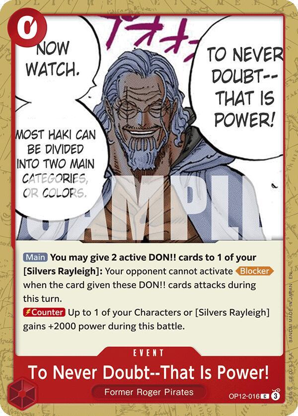 To Never Doubt-- That Is Power! OP12-016 (Legacy of the Master) 