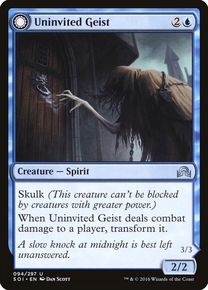 Uninvited Geist // Unimpeded Trespasser 94/297 (Shadows over Innistrad) 