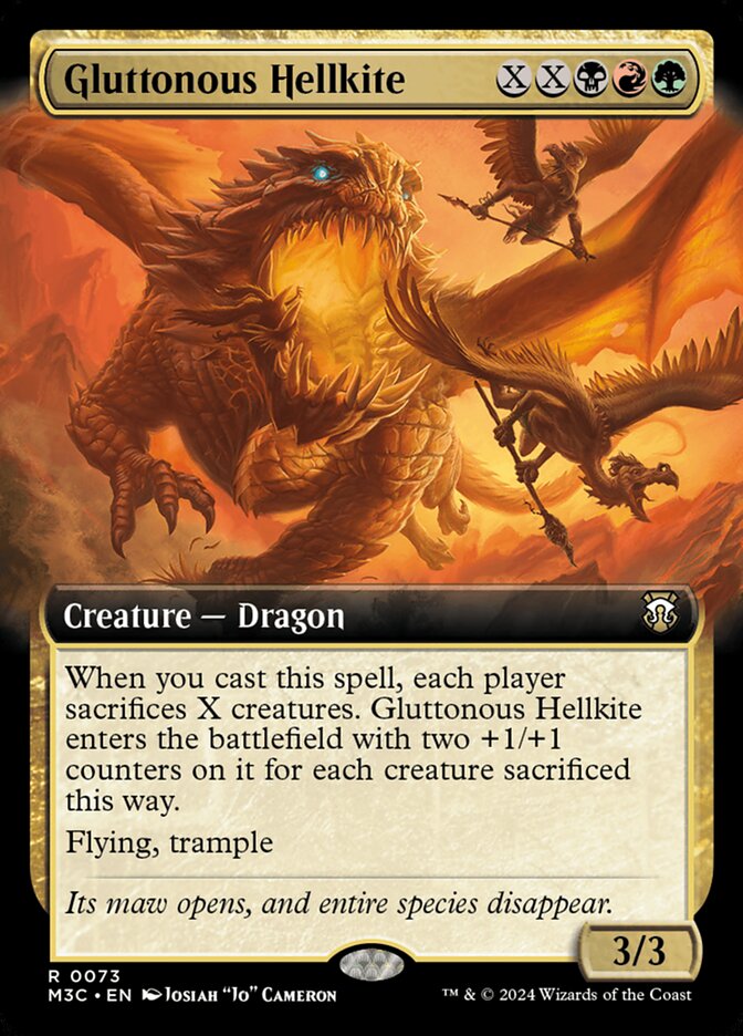 Gluttonous Hellkite 73/411 (Commander: Modern Horizons 3)  - Extended Art