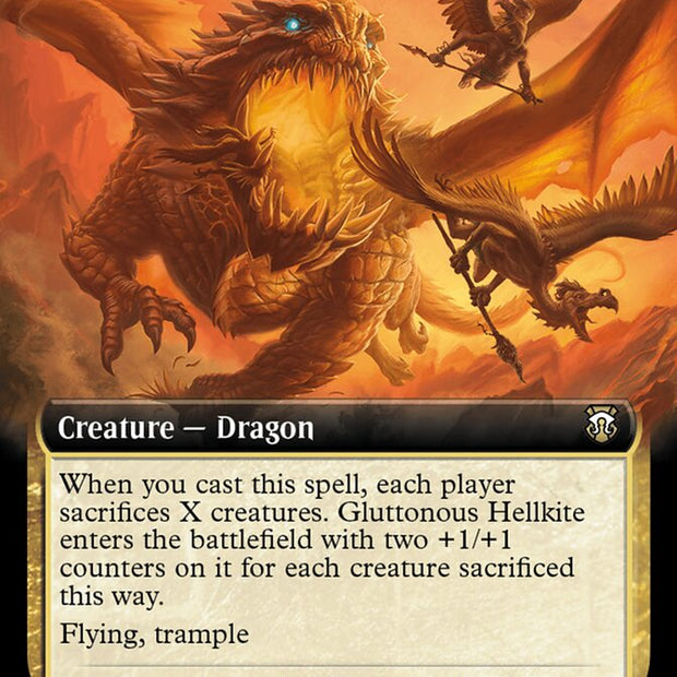 Gluttonous Hellkite 73/411 (Commander: Modern Horizons 3)  - Extended Art