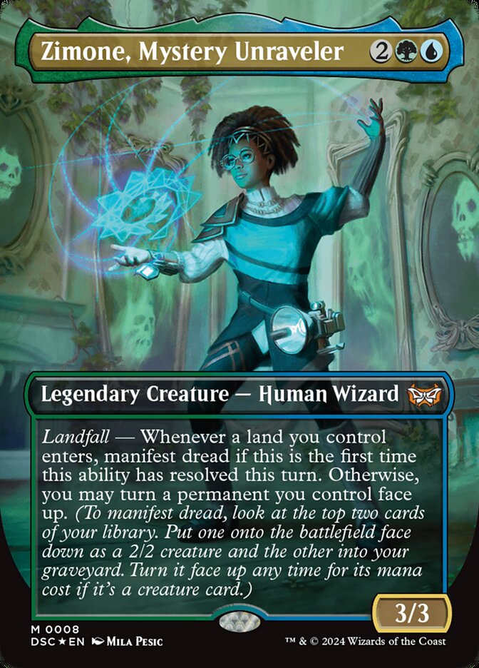 Zimone, Mystery Unraveler 8 (Commander: Duskmourn: House of Horror)  - Borderless Foil