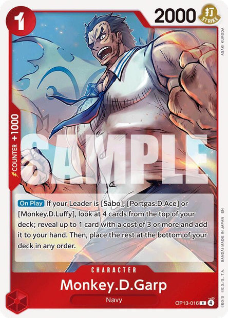 Monkey.D.Garp OP13-016 (Carrying On His Will)  - Foil