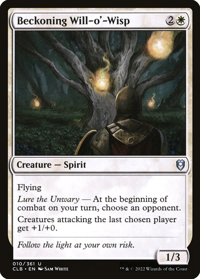 Beckoning Will-o'-Wisp 10/361 (Commander Legends: Battle for Baldur's Gate) 