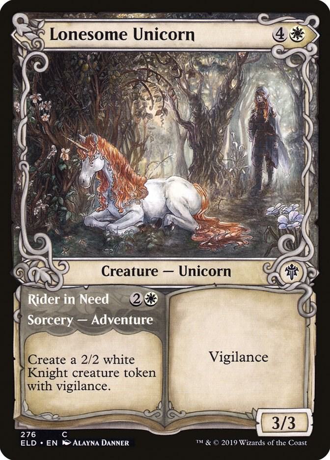 Lonesome Unicorn // Rider in Need 276/269 (Throne of Eldraine)  - Showcase Foil