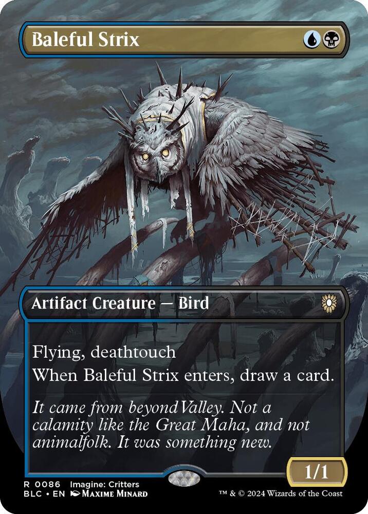 Baleful Strix 86 (Commander: Bloomburrow)  - Borderless