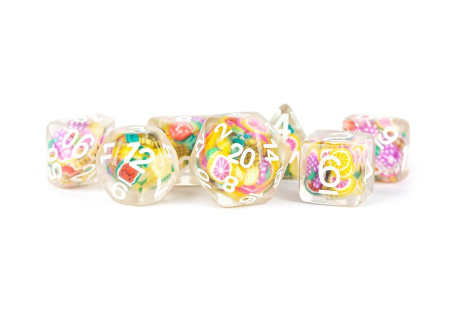 Fanroll: 16mm Resin Poly Dice Set: Fruit Dice