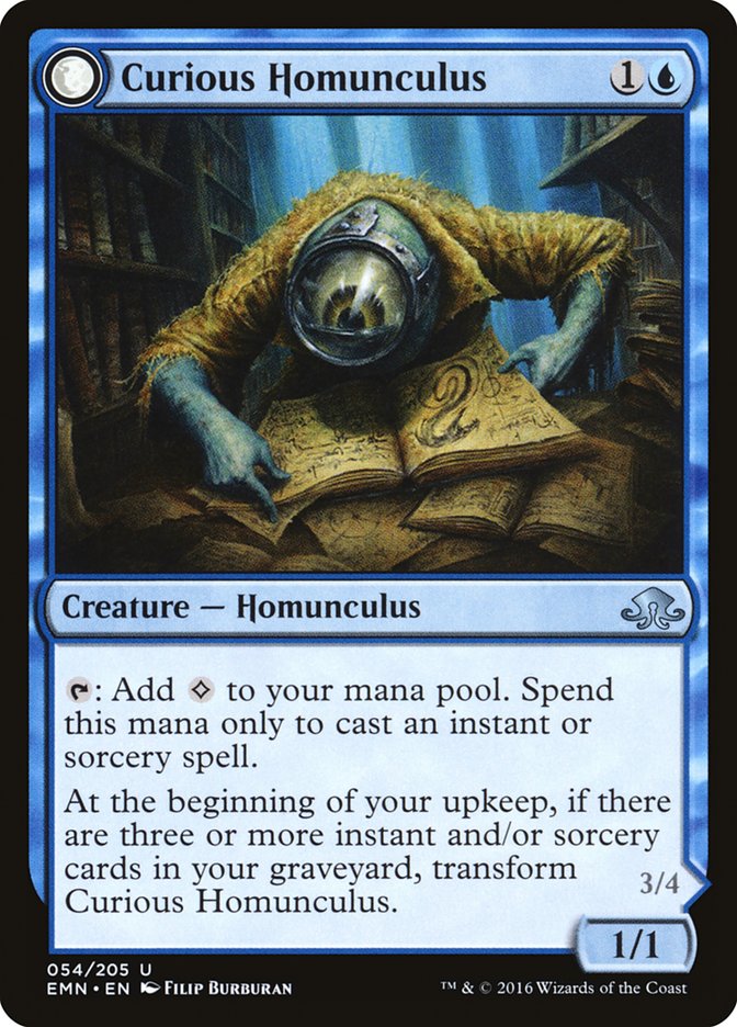 Curious Homunculus // Voracious Reader 54/205 (Eldritch Moon) 