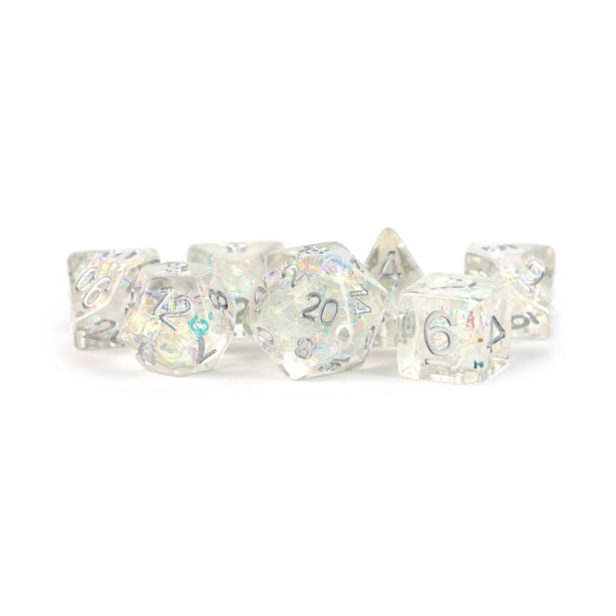 Fanroll: 16mm Resin Poly Dice Set: Rainbow Frost