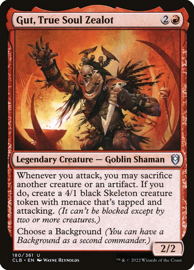 Gut, True Soul Zealot 180 (Commander Legends: Battle for Baldur's Gate) 