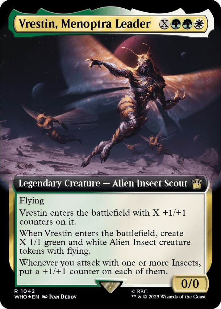 Vrestin, Menoptra Leader 1042/331 (Universes Beyond: Doctor Who)  - Extended Art Surge Foil