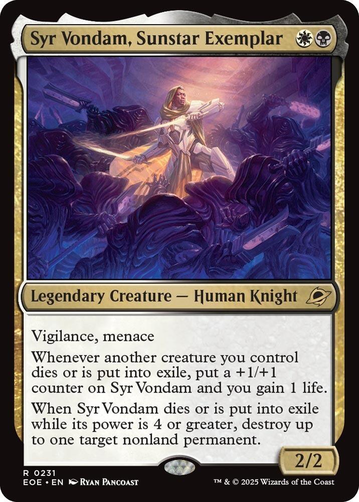 Syr Vondam, Sunstar Exemplar 231 (Edge of Eternities) 