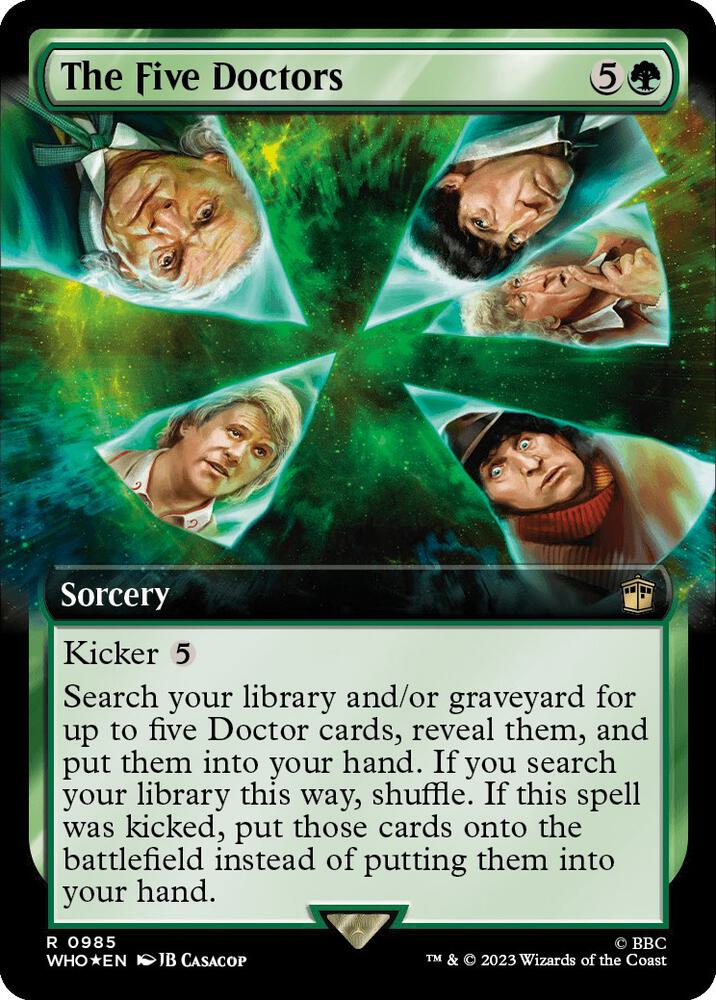 The Five Doctors 985/331 (Universes Beyond: Doctor Who)  - Extended Art Surge Foil