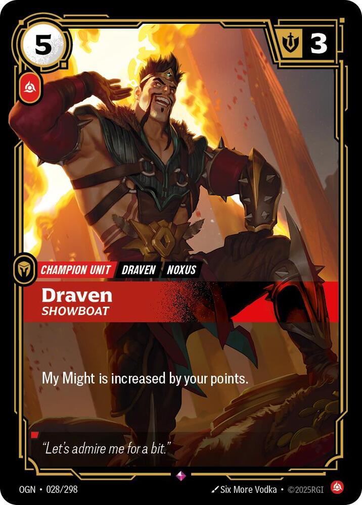 Draven - Showboat 028/298 (Origins)  - Foil