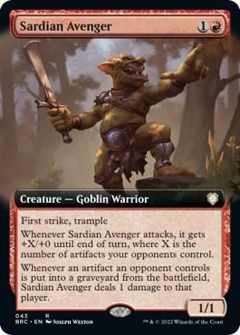 Sardian Avenger Extended Art 43/40 (Commander: The Brothers' War)  - Foil