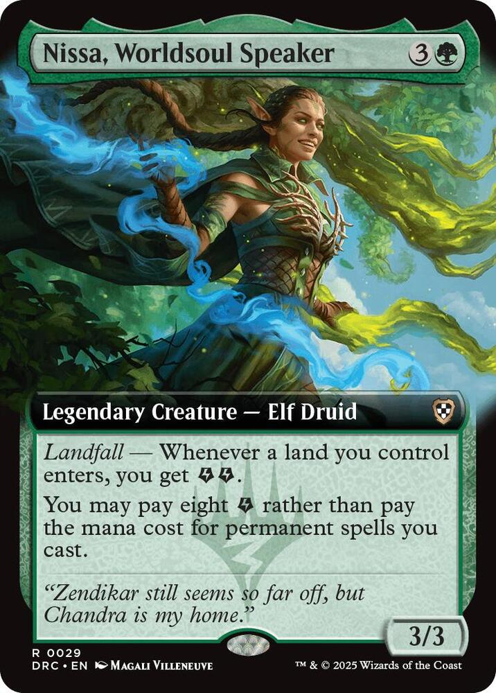 Nissa, Worldsoul Speaker 29/187 (Commander: Aetherdrift)  - Extended Art