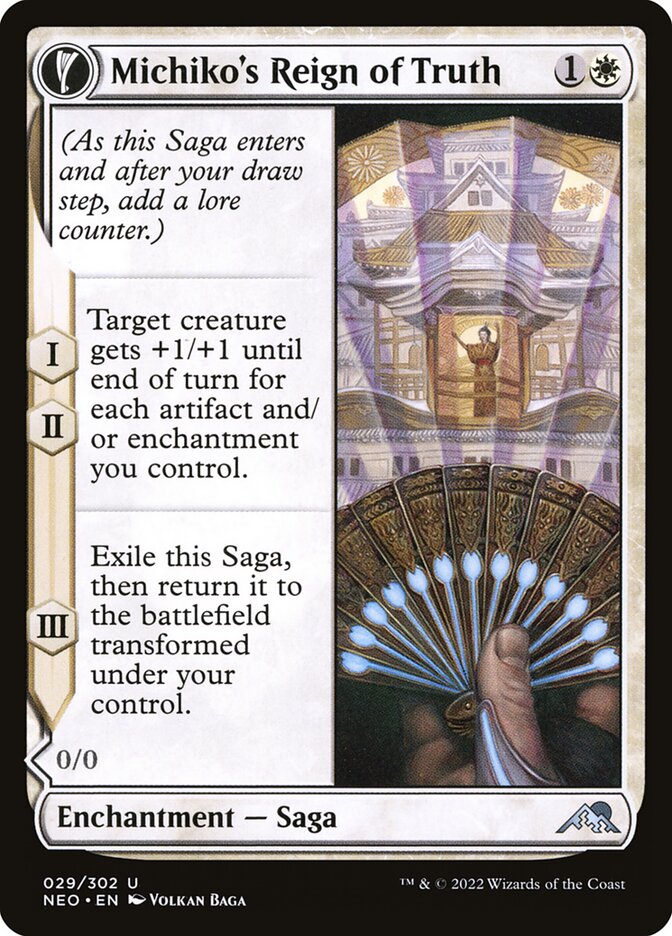 Michiko's Reign of Truth // Portrait of Michiko 29/302 (Kamigawa: Neon Dynasty)  - Foil
