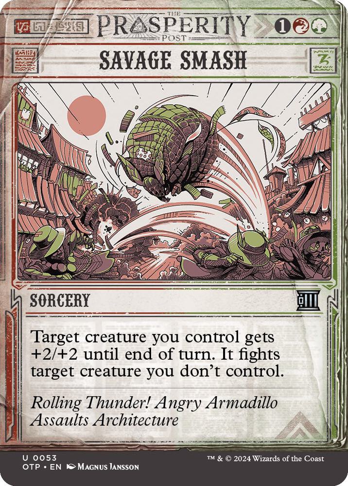 Savage Smash 53/65 (Outlaws of Thunder Junction: Breaking News)  - Showcase Foil