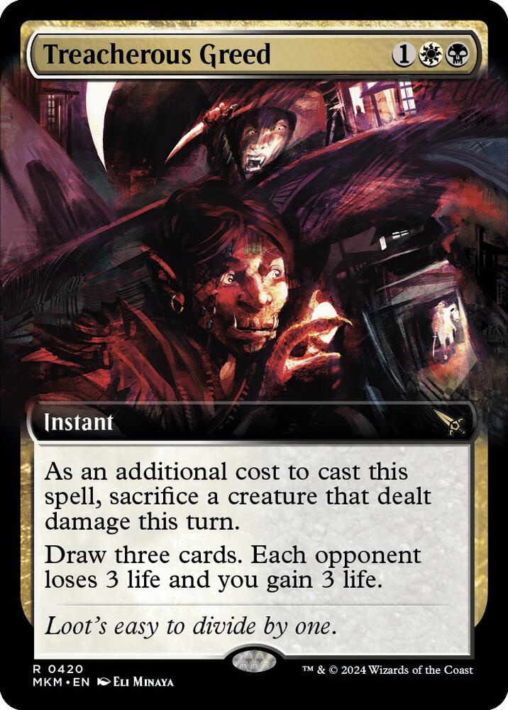 Treacherous Greed 420/286 (Murders at Karlov Manor)  - Extended Art
