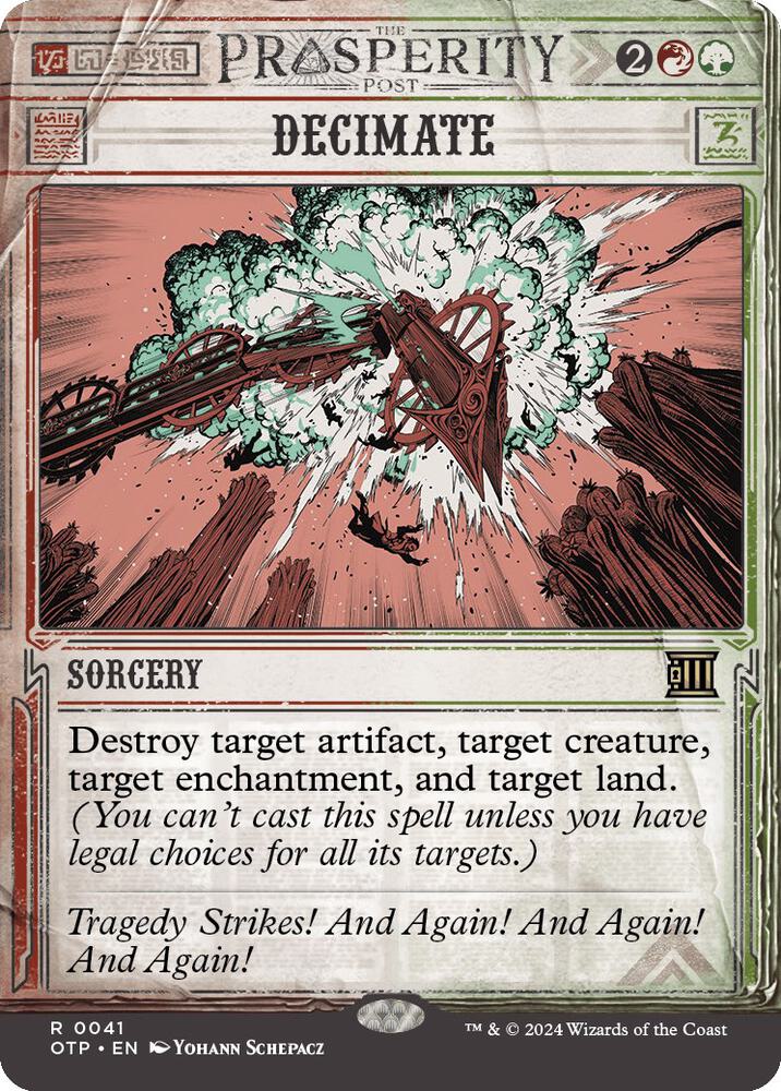 Decimate 41/65 (Outlaws of Thunder Junction: Breaking News)  - Showcase Foil