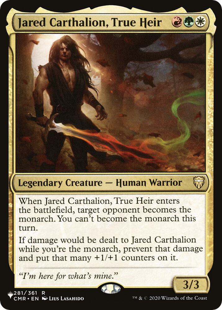 Jared Carthalion True Heir 281/361 (The List Reprints) 