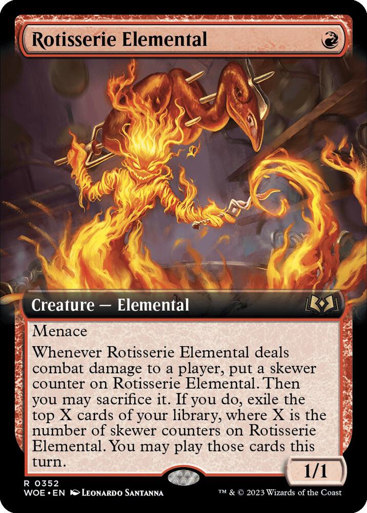 Rotisserie Elemental 352/276 (Wilds of Eldraine)  - Extended Art