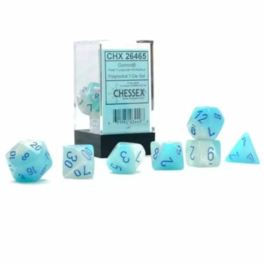 CHX 26465 Gemini Pearl Turquoise-White/blue Luminary 7-Die Set